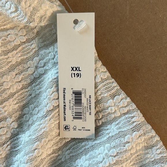 NWT No Boundaries sheer off white top with floral pattern Youth Size XXL (19) - Picture 8 of 9